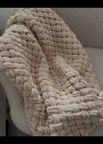 Bej Örgü yumoş Çocuk Battaniyesi - Görsel 2