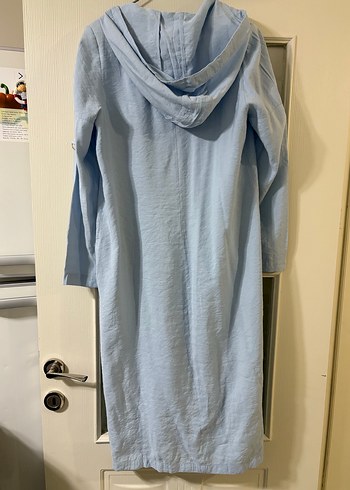 Uzun Kollu Mavi Rahat Kesim Kadın Elbisesi - Görsel 3