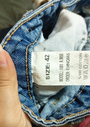 Mavi Bol Kesim Midi Denim Kadın Jean - Görsel 2