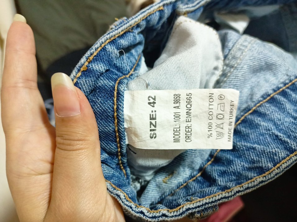 Mavi Bol Kesim Midi Denim Kadın Jean - Görsel 2