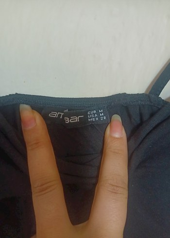 Kadın Siyah Keten İnce Askılı Midi Atlet - Görsel 2