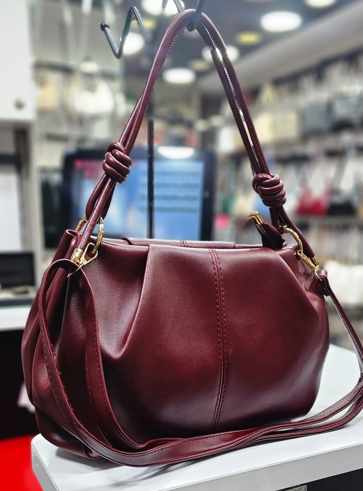 Kadın Klasik Modern Kahverengi Deri Çanta - Görsel 4