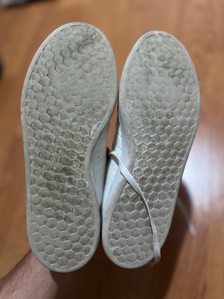 Beyaz Adidas Çizgili Bağcıklı Spor Ayakkabı - Görsel 5