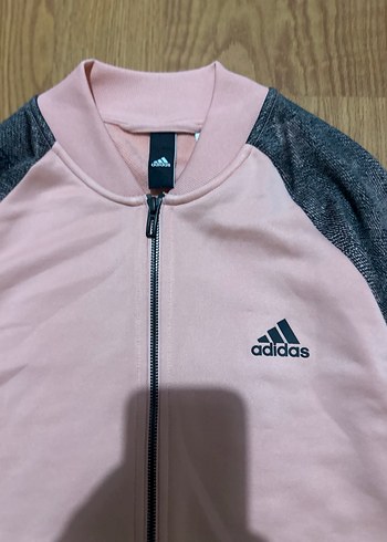 Pembe ve Gri Adidas Spor Ceket - Görsel 4