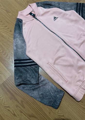 Pembe ve Gri Adidas Spor Ceket - Görsel 3