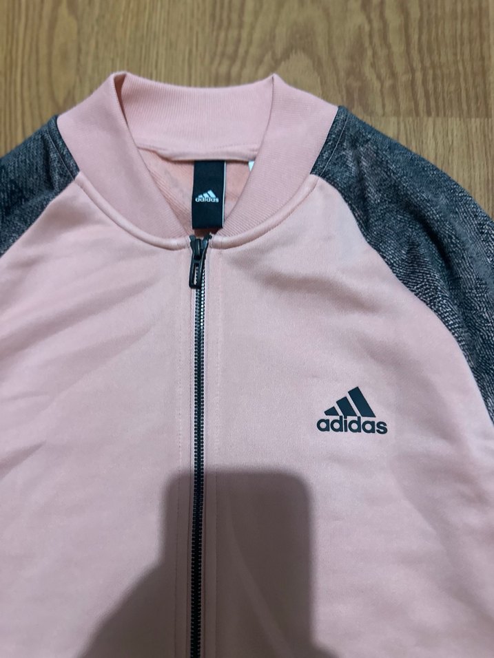 Pembe ve Gri Adidas Spor Ceket - Görsel 4