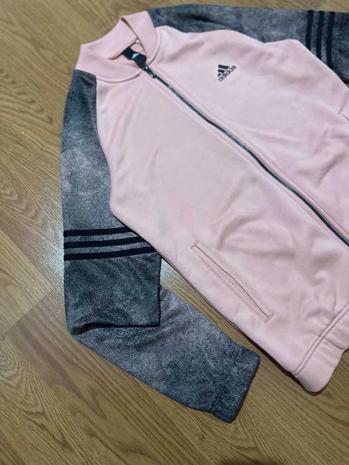 Pembe ve Gri Adidas Spor Ceket - Görsel 3