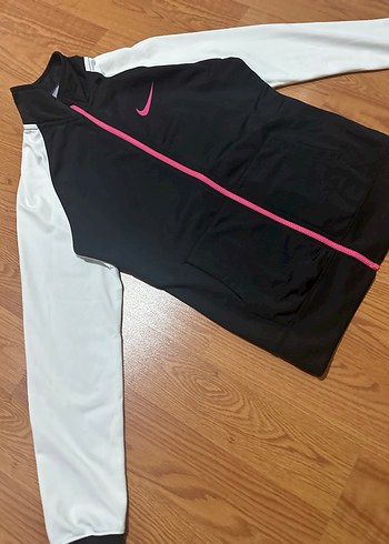 Nike Siyah Beyaz Fermuarlı Spor Ceket - Görsel 3