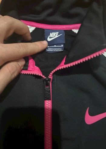 Nike Siyah Beyaz Fermuarlı Spor Ceket - Görsel 6