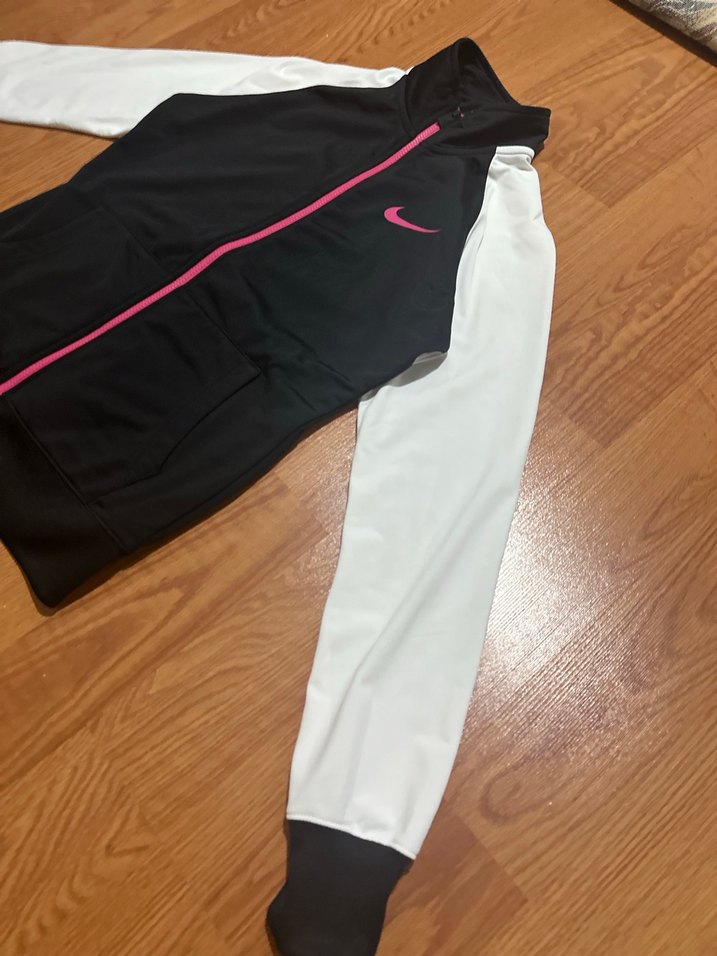 Nike Siyah Beyaz Fermuarlı Spor Ceket - Görsel 2