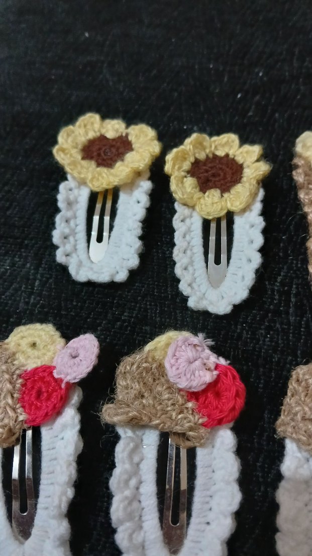 Renkli Nakışlı Örgü Çocuk Toka Seti 8adet - Görsel 3