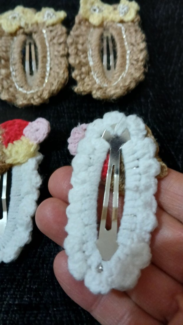 Renkli Nakışlı Örgü Çocuk Toka Seti 8adet - Görsel 4