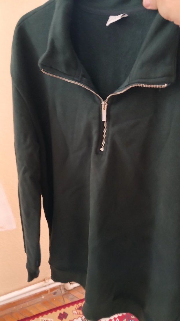 erkek yesil Fermuarlı Yüksek Yakalı Sweatshirt defacto 44 - Görsel 5