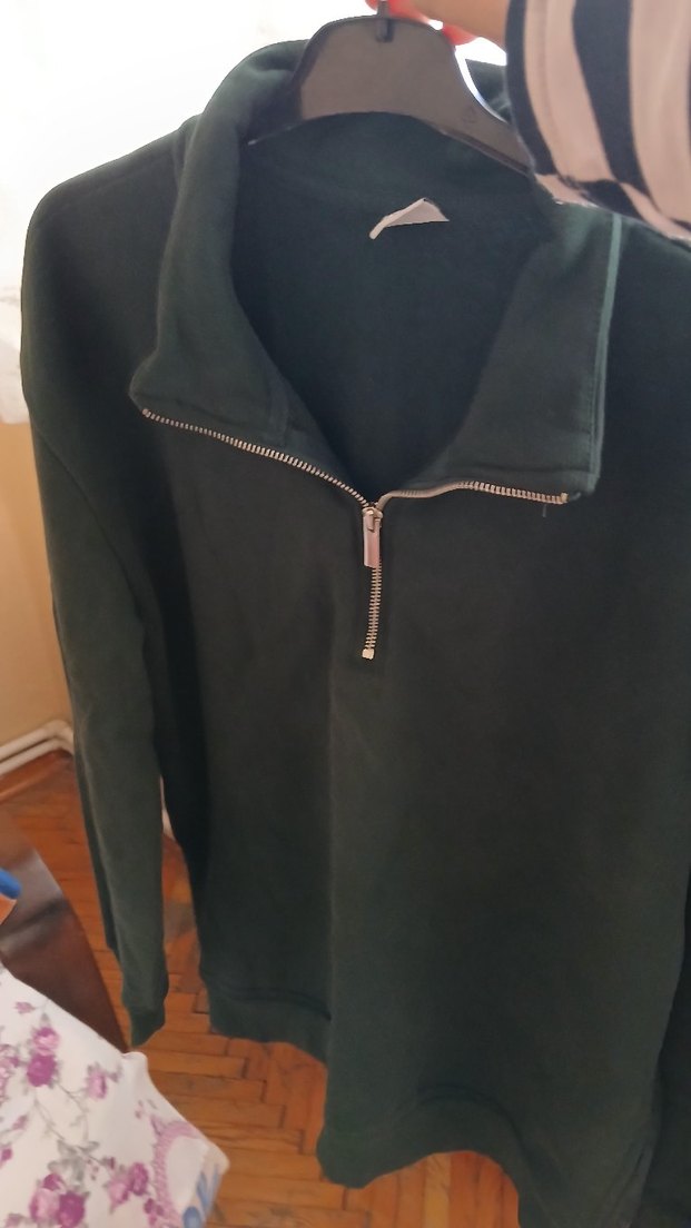 erkek yesil Fermuarlı Yüksek Yakalı Sweatshirt defacto 44 - Görsel 3