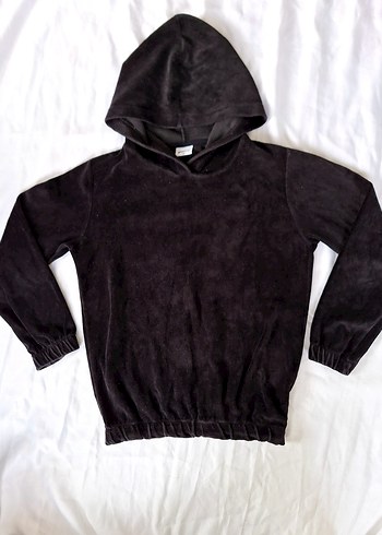 Siyah Kapüşonlu Sweatshirt