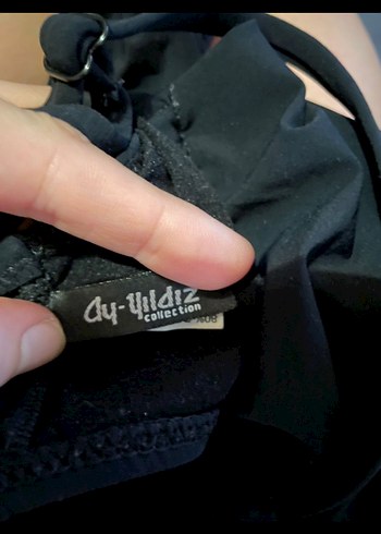 m Beden Ayyıldız Siyah Drapeli Strappy Gotik Mayo SIFIR