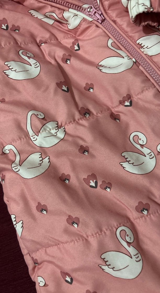 Kız Bebek Pembe Kuğu Desenli Tulum - Görsel 3