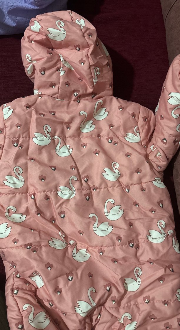 Kız Bebek Pembe Kuğu Desenli Tulum - Görsel 4