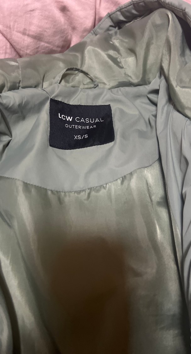 Gri Kadın Midi Parka, Boğazlı Yaka, Gevşek Kesim - Görsel 2