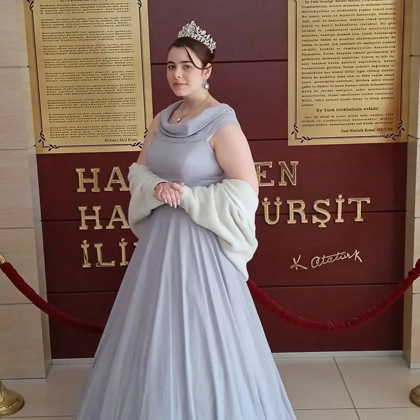 Gri Drapeli Uzun Abiye Elbise - Görsel 5