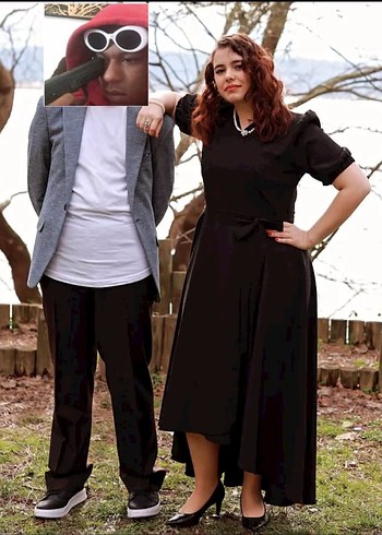 Siyah Midi V Yaka Dökümlü Kadın Elbise - Görsel 5