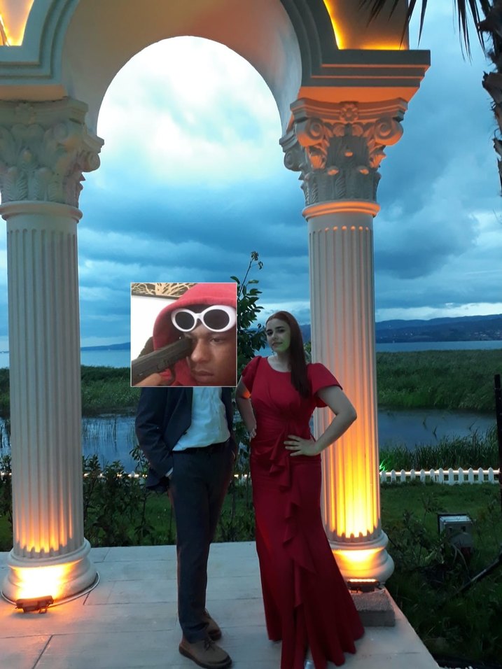 Kırmızı Saten Uzun Kadın Elbise - Görsel 2