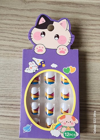 Pastel Çok Renkli Çocuk takma Tırnak - Görsel 2