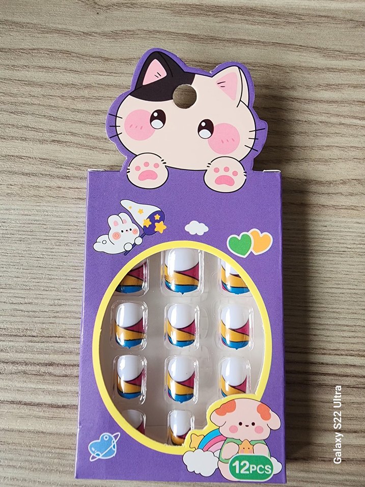 Pastel Çok Renkli Çocuk takma Tırnak - Görsel 2