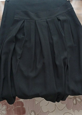 Kadın Siyah Pileli Midi Etek - Görsel 2