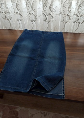 Lacivert Midi Denim Kadın Etek - Görsel 2