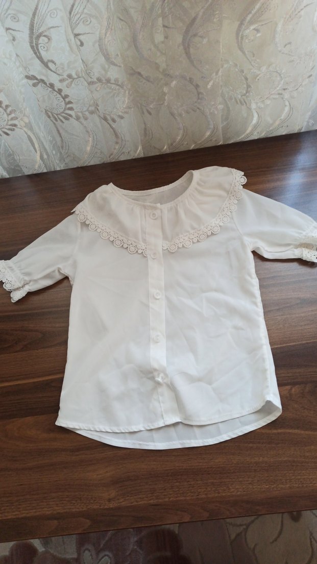 Kırmızı Deri Askılı Kız Çocuk Elbisesi ve beyaz gömlek - Görsel 4