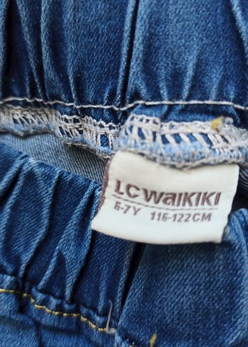 6 Yaş Beden mavi Renk Kız Çocuk Parlak Mavi Kot Pantolon