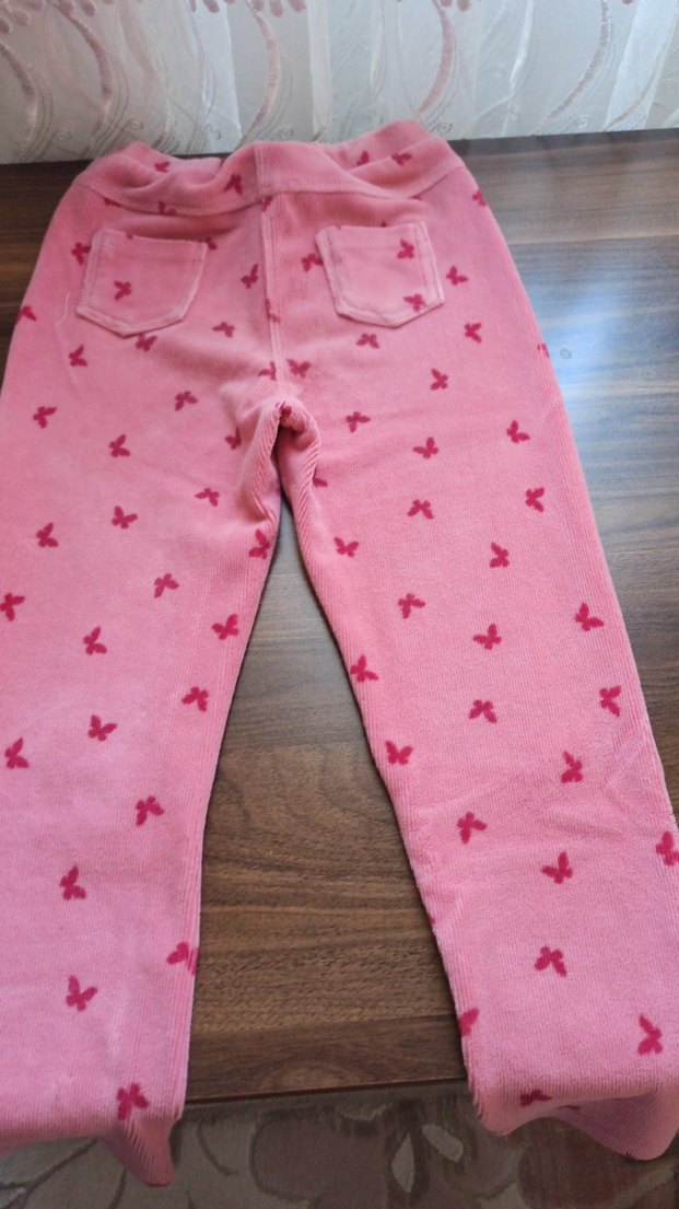 Kız Çocuk Pembe Kadife Tayt - Görsel 2