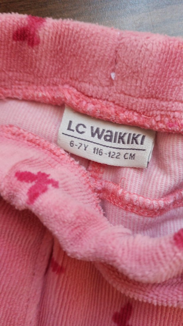 Kız Çocuk Pembe Kadife Tayt - Görsel 4