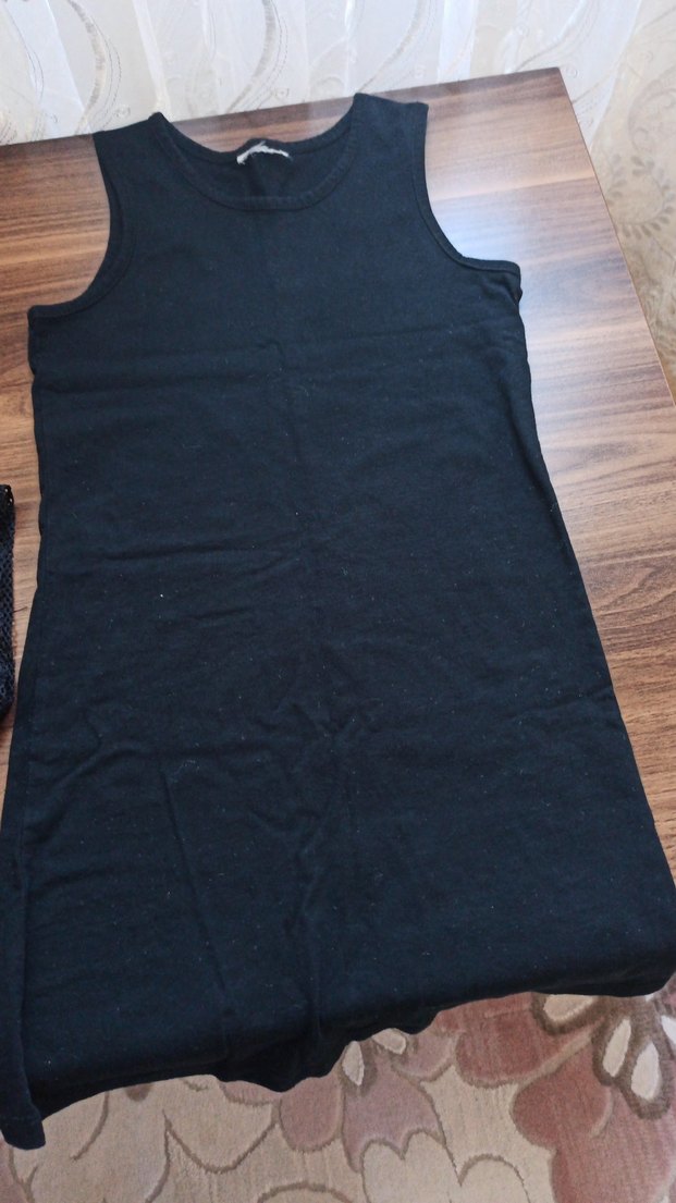 Siyah File Crop Üst Detaylı Kız Çocuk Elbisesi - Görsel 3