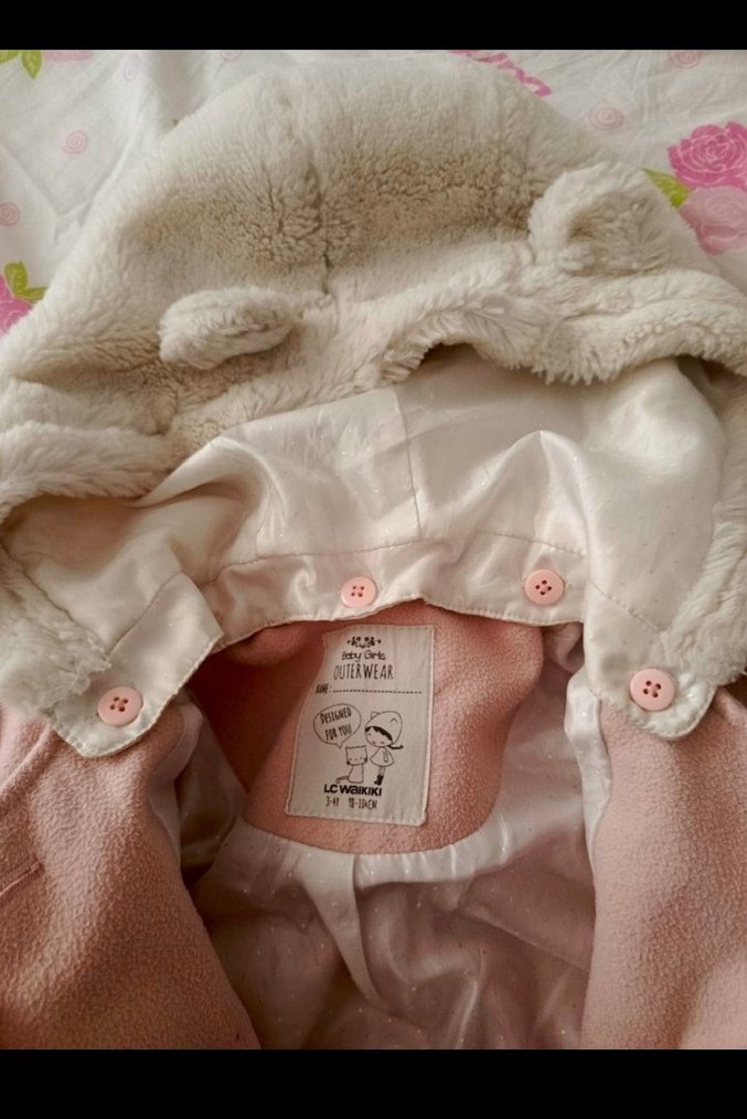 Pembe Kürklü Kız Çocuk Kabanı - Görsel 3