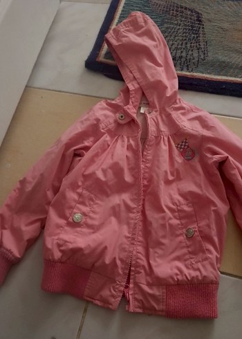 Kız Çocuk Pembe Kapüşonlu Yağmurluk - Görsel 3