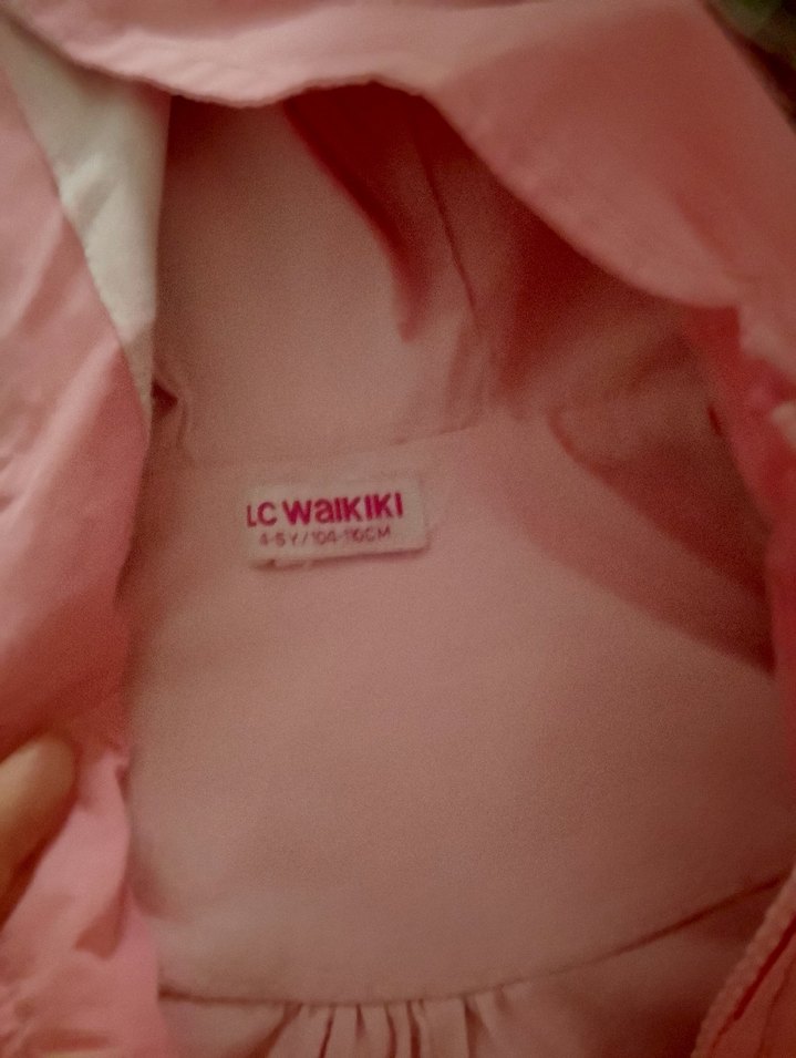 Kız Çocuk Pembe Kapüşonlu Yağmurluk - Görsel 2