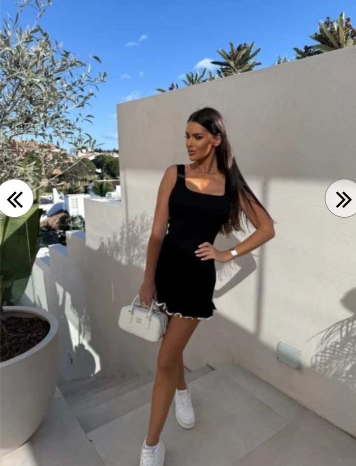 Krem Triko Mini Elbise - Görsel 3