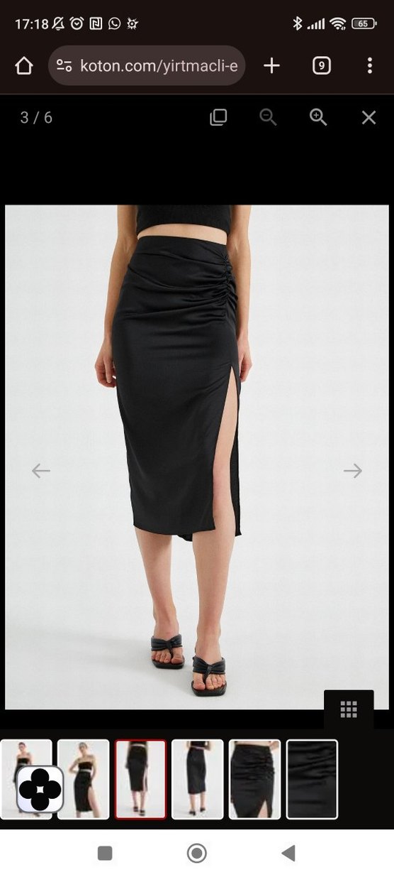 Siyah Drapeli Mini Midi Etek - Görsel 3
