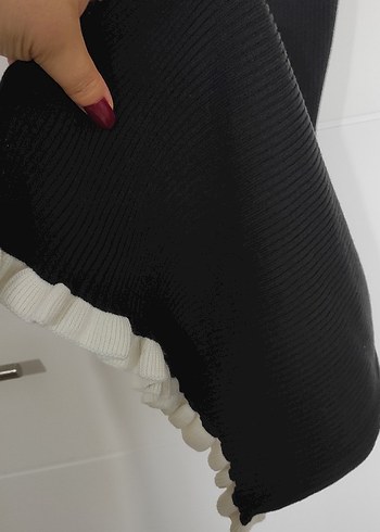 Siyah Triko Mini Elbise - Görsel 6