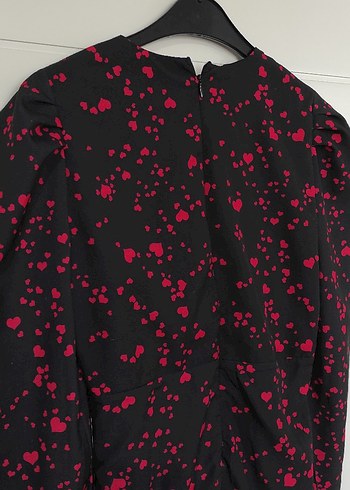 Bordo Bağlama Desenli Midi Kadın Elbise - Görsel 5