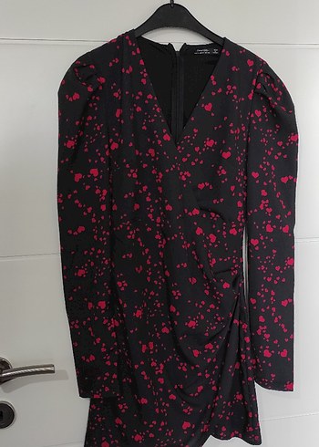 Bordo Bağlama Desenli Midi Kadın Elbise - Görsel 2