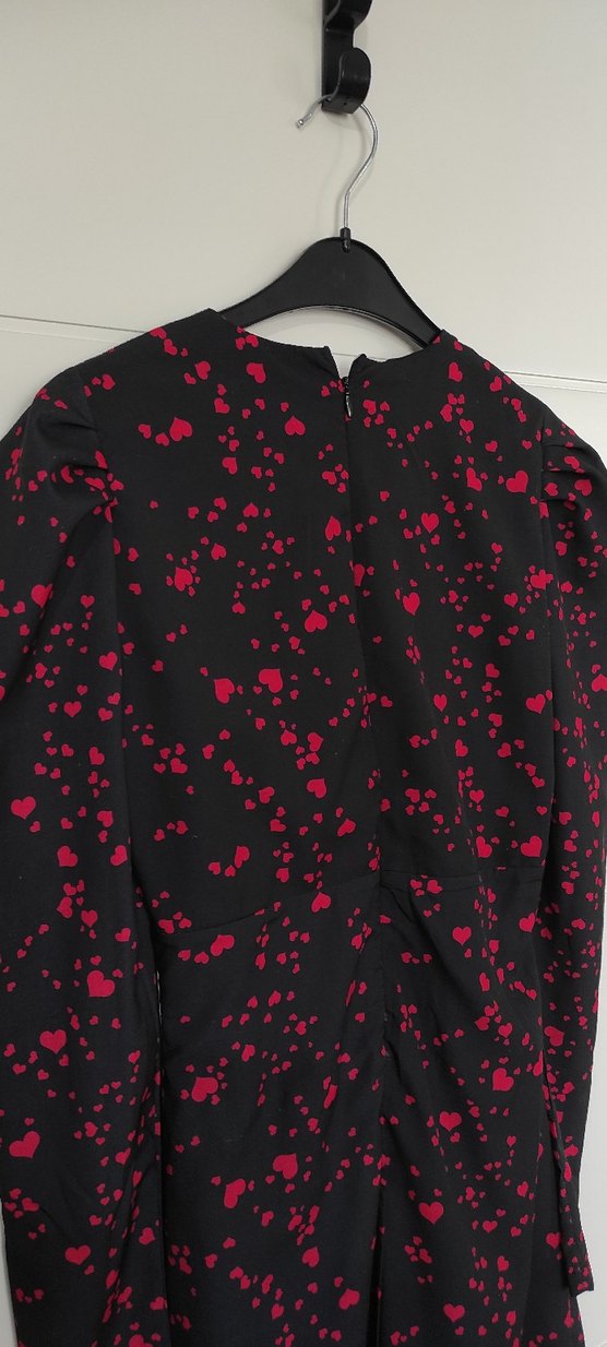 Bordo Bağlama Desenli Midi Kadın Elbise - Görsel 5