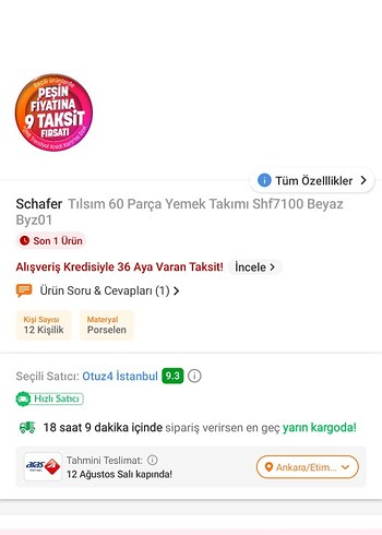 Schafer beyaz desenli yemek takımı seti - Görsel 6