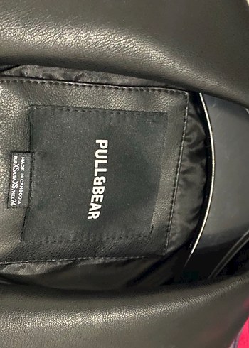 Pull and Bear Siyah Deri Biker Ceket Kadın