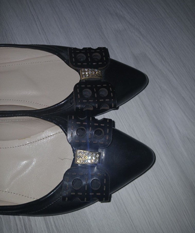 Klasik Siyah Tokalı Kadın Düz Ayakkabı - Görsel 2