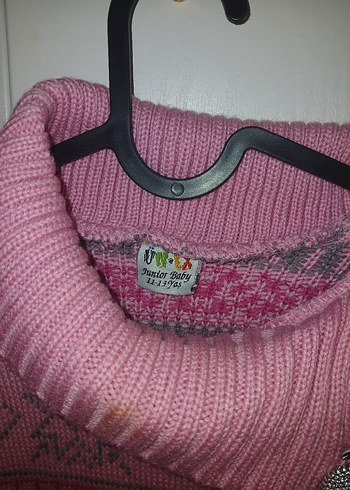 Pembe Bohem Örgü Kadın Kazak - Görsel 3