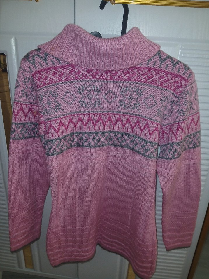 Pembe Bohem Örgü Kadın Kazak - Görsel 4