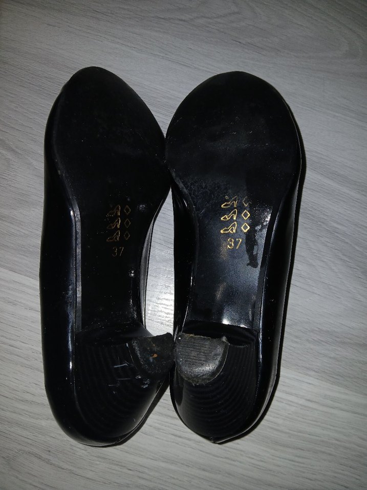 Siyah Rugan Stiletto Topuklu Kadın Ayakkabı - Görsel 3